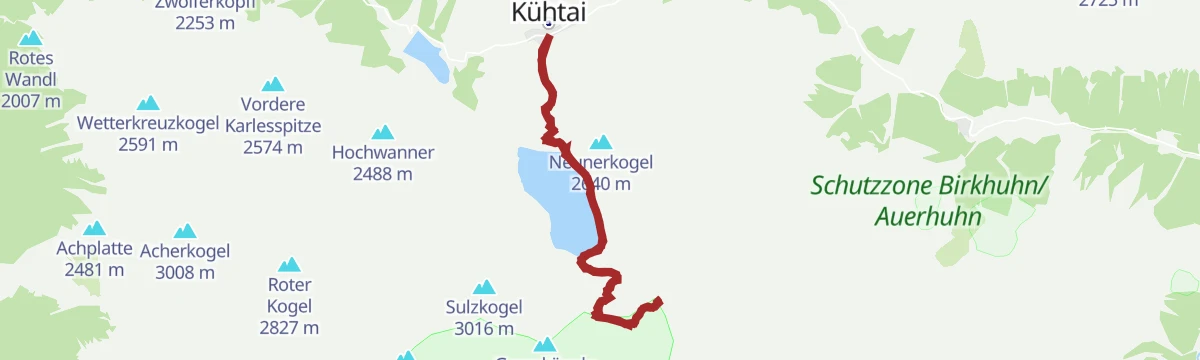 Route map: Kühtai - Kraspesspitze
